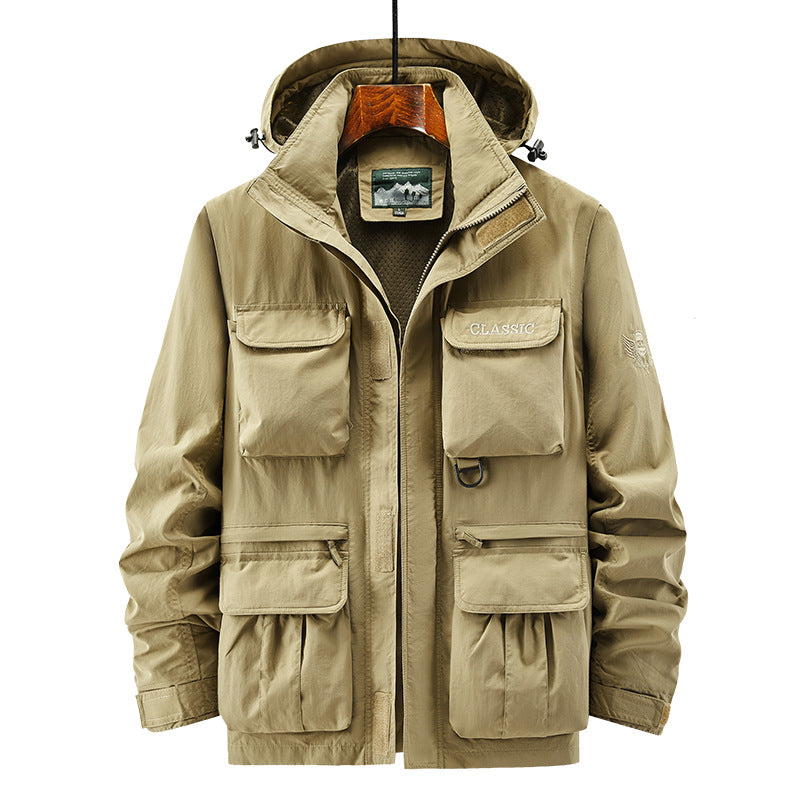 Herren Thermisch Gefütterte Fieldjacke mit Kapuze und Kunstfell-Innenfutter Drune