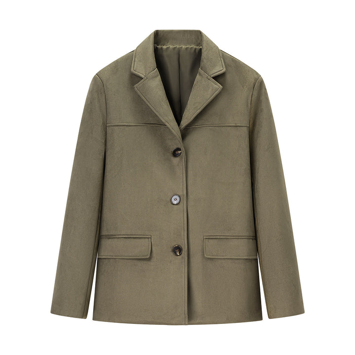 Damen modischer Wollblazer mit Taschen und hochwertiger Verarbeitung Drune