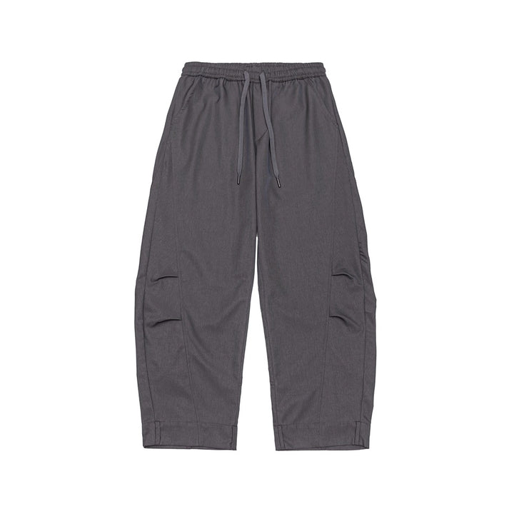 Herren Weite Cropped Cargohose mit Tunnelzug und Kniefalten Drune