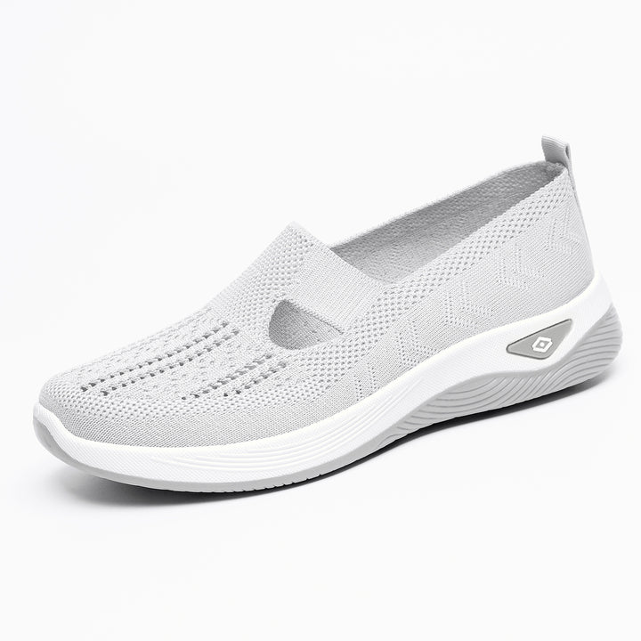 Damen nan leichte atmungsaktive Slip-On Sneaker mit elastischem Strickoberteil und orthopädischer Komfortsohle Drune