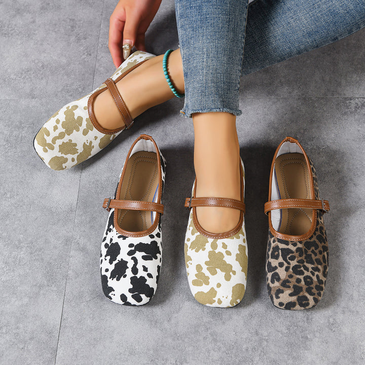 Damen nan flache Mary-Jane Ballerinas mit verstellbarem Riemchen und gepolsterter Komfortinnensohle Drune