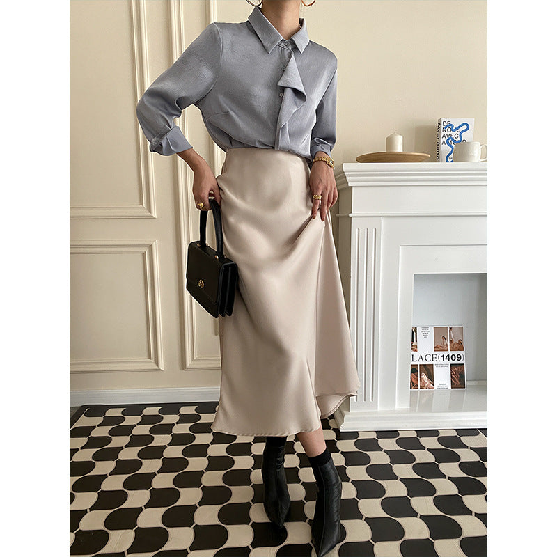 Damen Elegantes Hemd mit voluminösem Kragen Drune