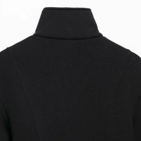 Damen Kurz geschnittene Boxy‑Fleecejacke mit Stehkragen, vertikalen Strukturnähten und verdecktem Reißverschluss Drune