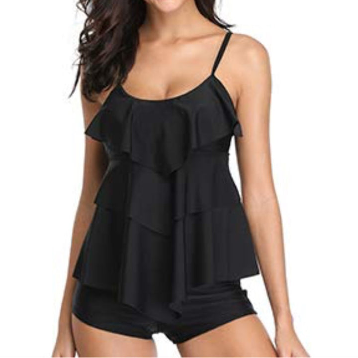 Damen Schwimmloche Tankini mit mehrlagigem Rüschendesign Drune