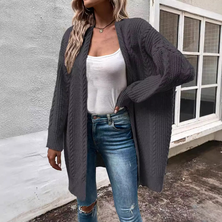 Damen Grobstrick Cardigan mit weitem Schnitt und strukturierter Optik Drune