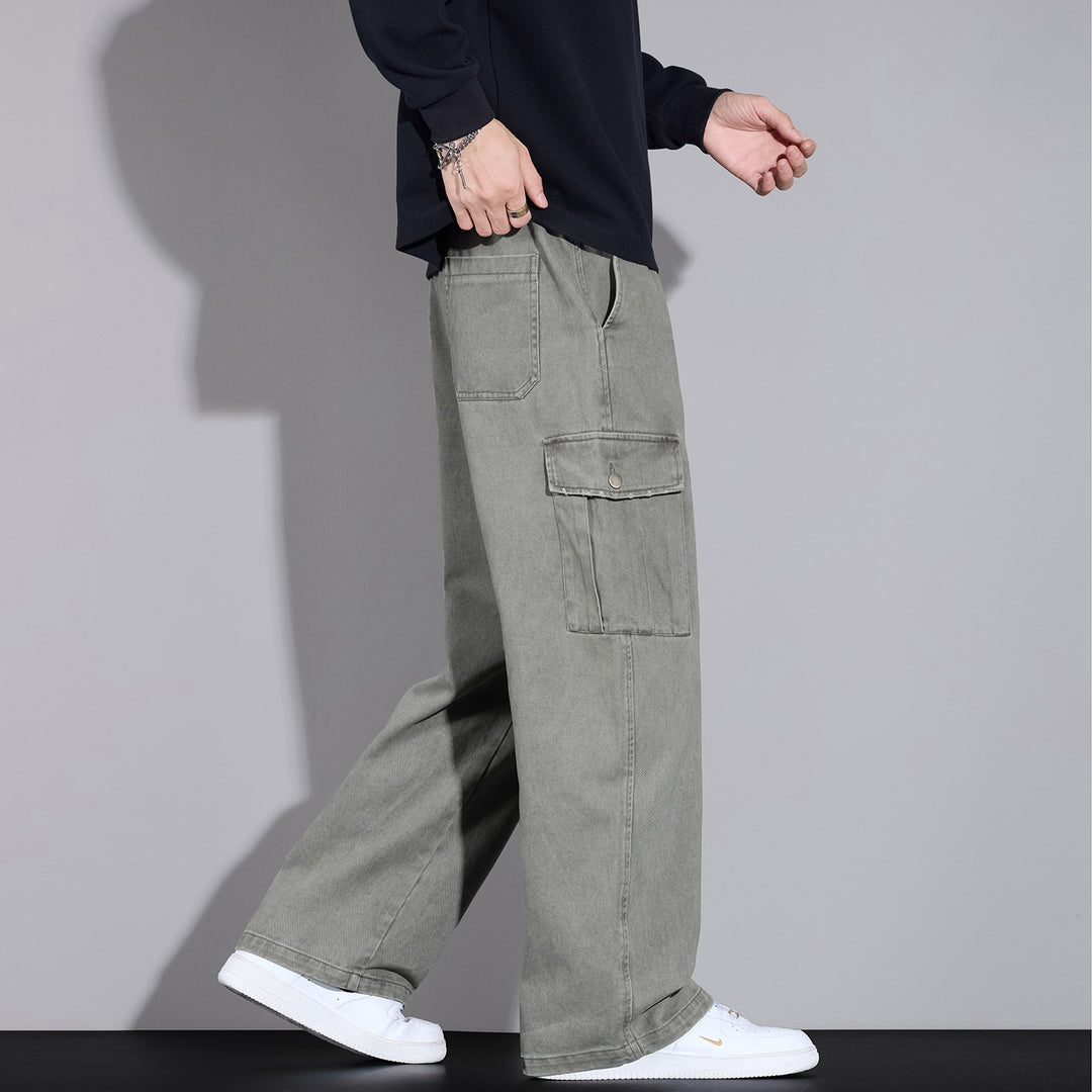 Herren Cargo-Hose im weiten Relaxed-Fit mit Tunnelzugbund und Mehrfachtaschen Drune