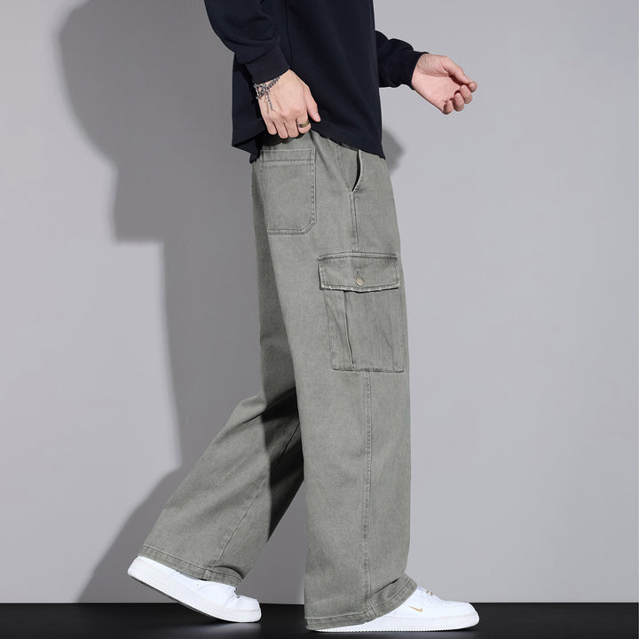 Herren Cargo-Hose im weiten Relaxed-Fit mit Tunnelzugbund und Mehrfachtaschen Drune