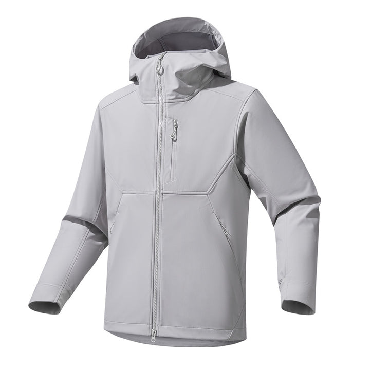 Herren Technische Softshell-Hoodiejacke mit Kapuze, winddichter Membran und ergonomischem Schnitt Drune
