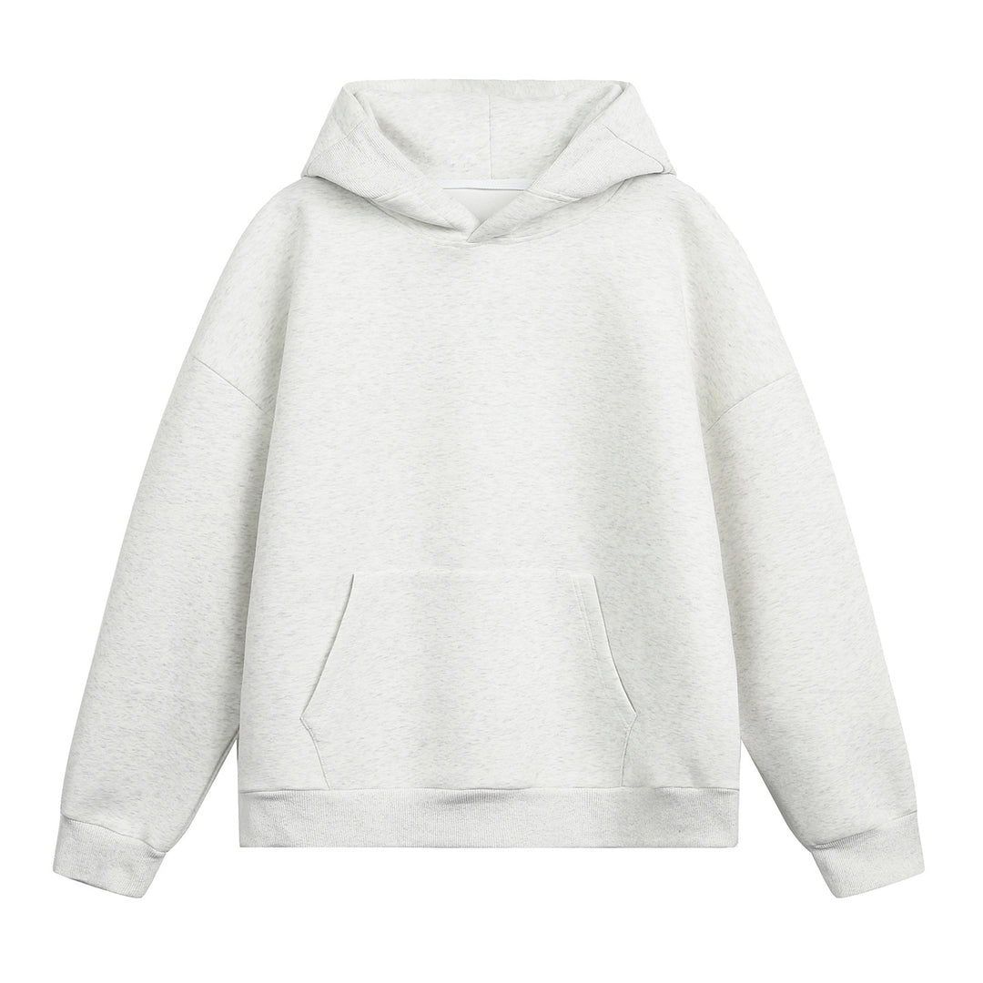Unisex Oversize-Kapuzenpullover ohne Kordel mit Kängurutasche und Raglanärmeln Drune