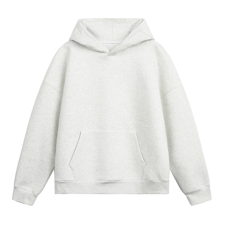 Unisex Oversize-Kapuzenpullover ohne Kordel mit Kängurutasche und Raglanärmeln Drune
