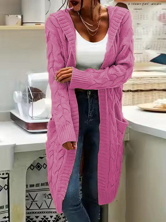 Damen Grobstrick Cardigan mit seitlichen Taschen und strukturiertem Zopfdesign Drune