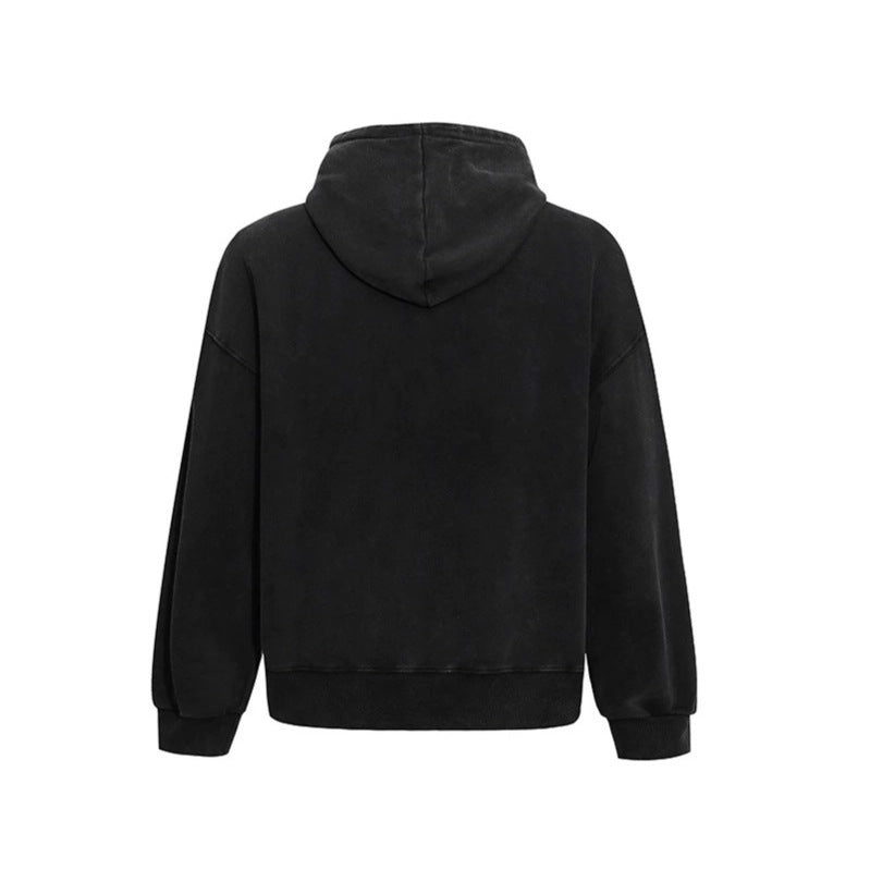 Damen Lässiges Oversize-Hoodie mit Typo-Frontprint, abgesenkten Schultern und Kängurutasche Drune