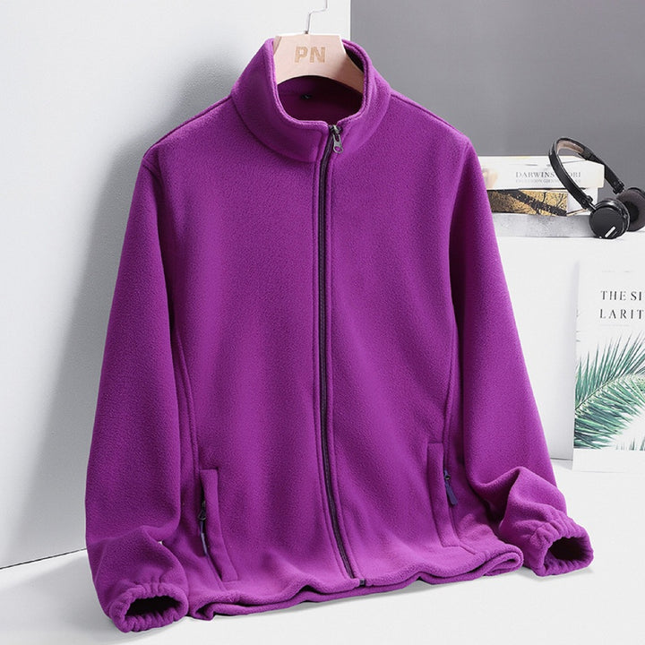 Damen Modische Fleecejacke mit hohem Kragen Drune