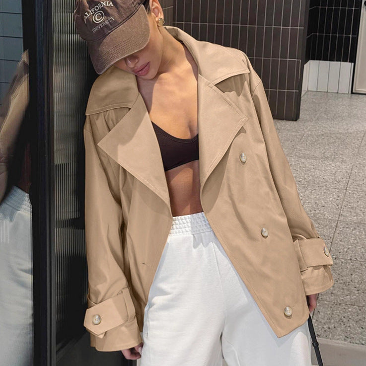 Damen Oversized Trenchcoatjacke mit eleganten Details Drune