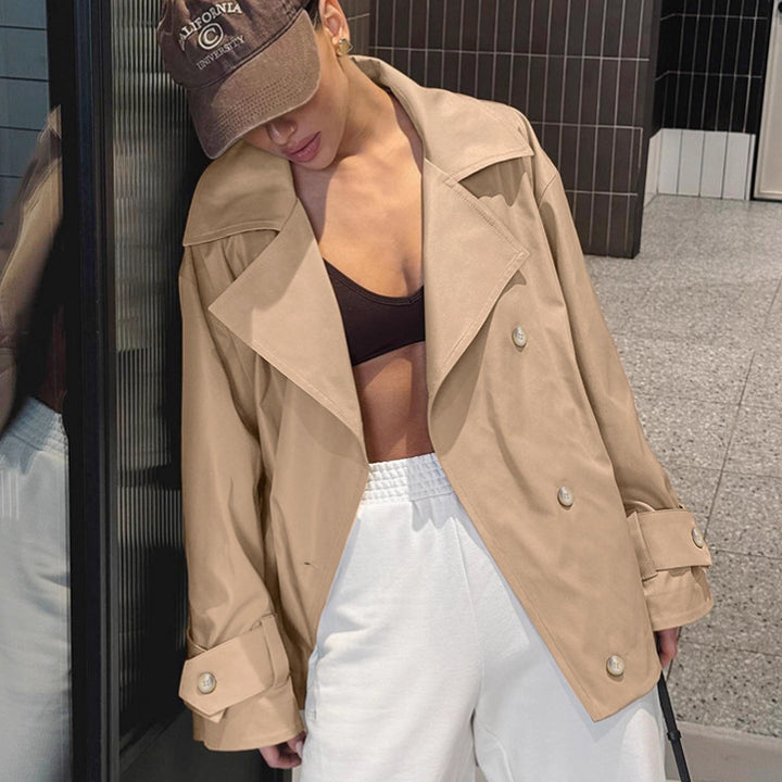 Damen Oversized Trenchcoatjacke mit eleganten Details Drune