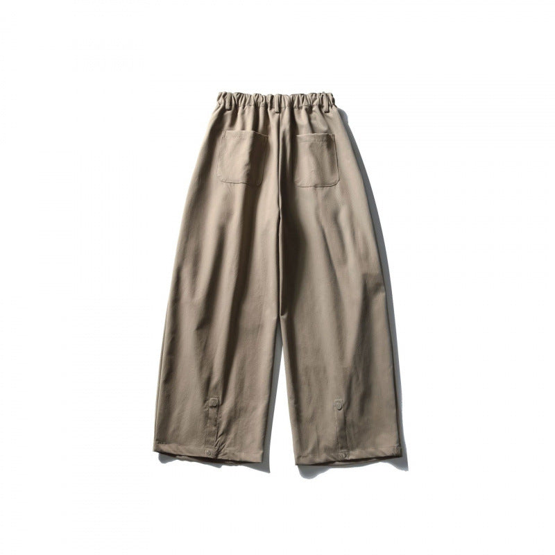 Damen Weite Culotte-Hose mit hoher Taille und elastischem Bund Drune