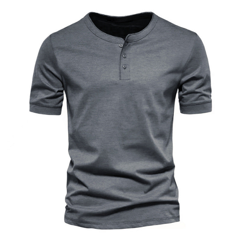 Herren Kurzarm-Henley-Shirt mit praktischer Knopfleiste und bequemer Passform Drune
