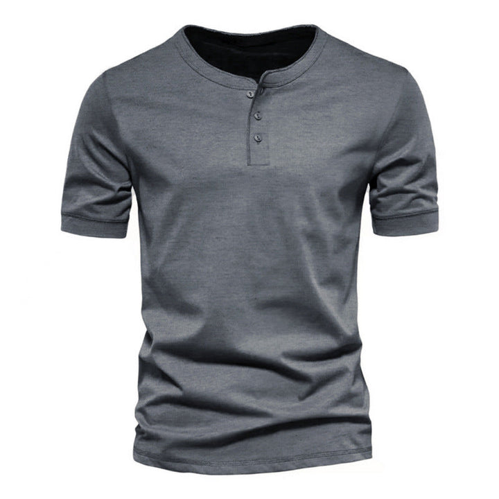 Herren Kurzarm-Henley-Shirt mit praktischer Knopfleiste und bequemer Passform Drune