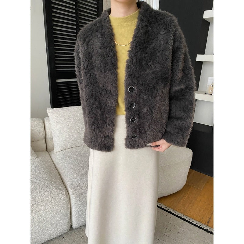Damen gemütliche Fleecejacke mit knöpfbarem Design Drune