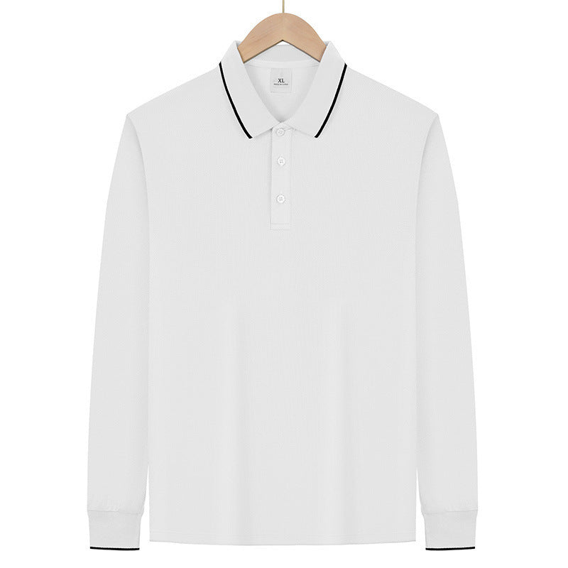 Herren Langärmeliges Funktions-Poloshirt mit Piquéstruktur und Kontrastkragen Drune