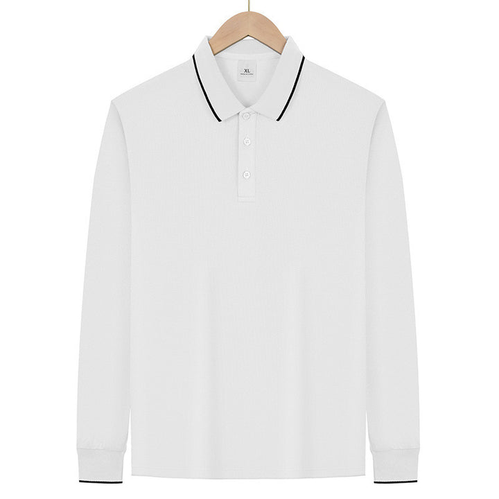 Herren Langärmeliges Funktions-Poloshirt mit Piquéstruktur und Kontrastkragen Drune