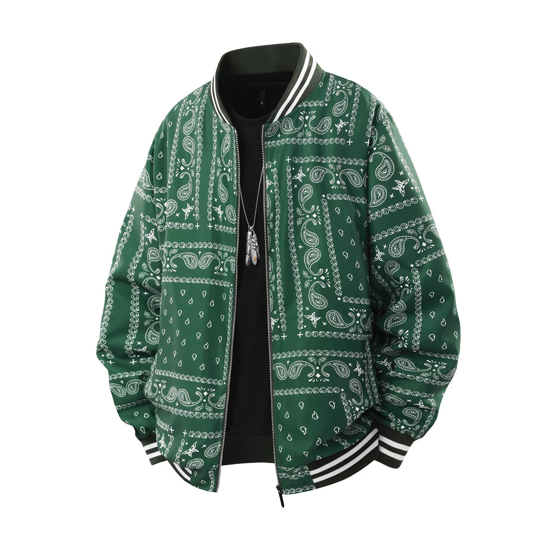 Herren Coole Bomberjacke mit Paisleymuster Drune