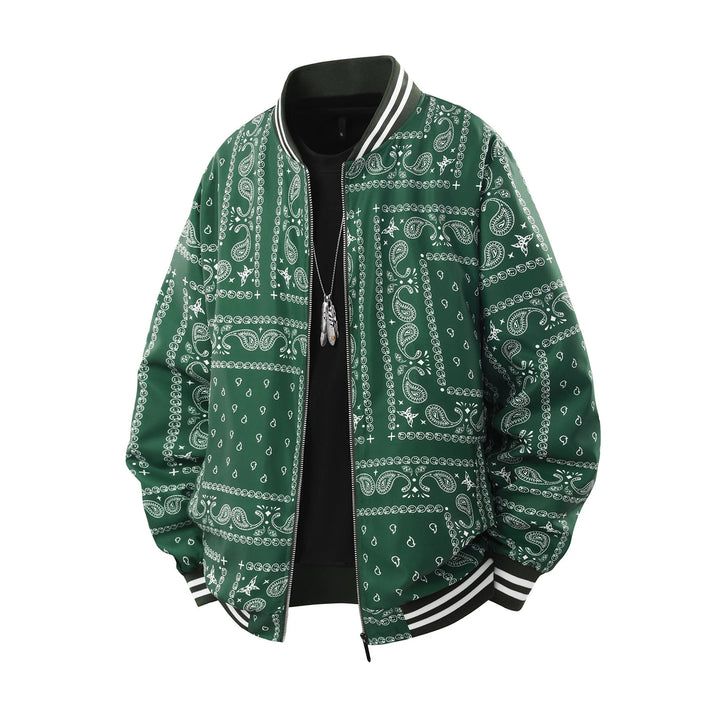 Herren Coole Bomberjacke mit Paisleymuster Drune