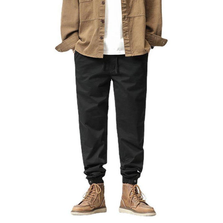 Herren Konisch geschnittene Utility-Joggerhose aus Baumwoll-Twill mit elastischem Bund und Kordelzug Drune