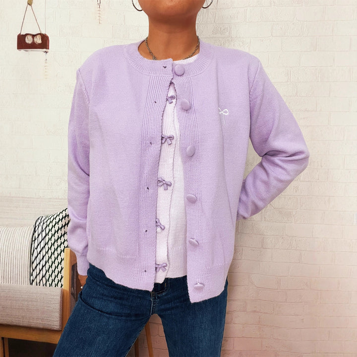 Damen Kuschelweich Strickjacke mit schönen Knöpfen und raffinierten Details Drune