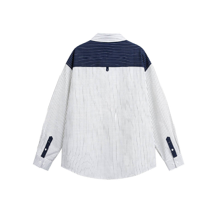 Unisex Oversize-Hemd mit Nadelstreifen und kontrastierter Schulterpasse Drune