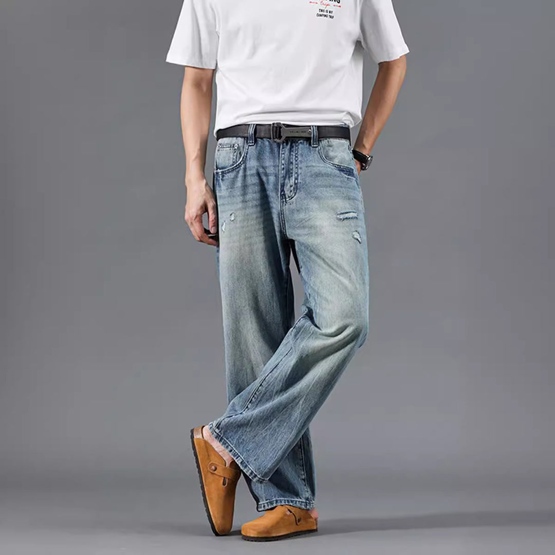 Herren entspannte Jeans im modernen Destroyed-Look Drune