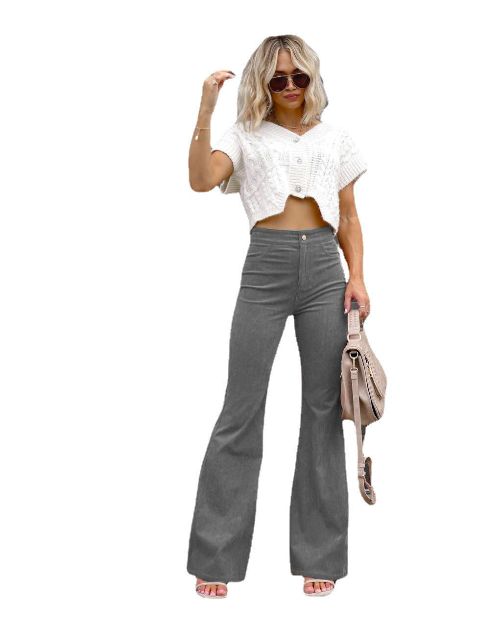 Damen Flared Jeans mit hohem Bund und tailliertem Schnitt Drune