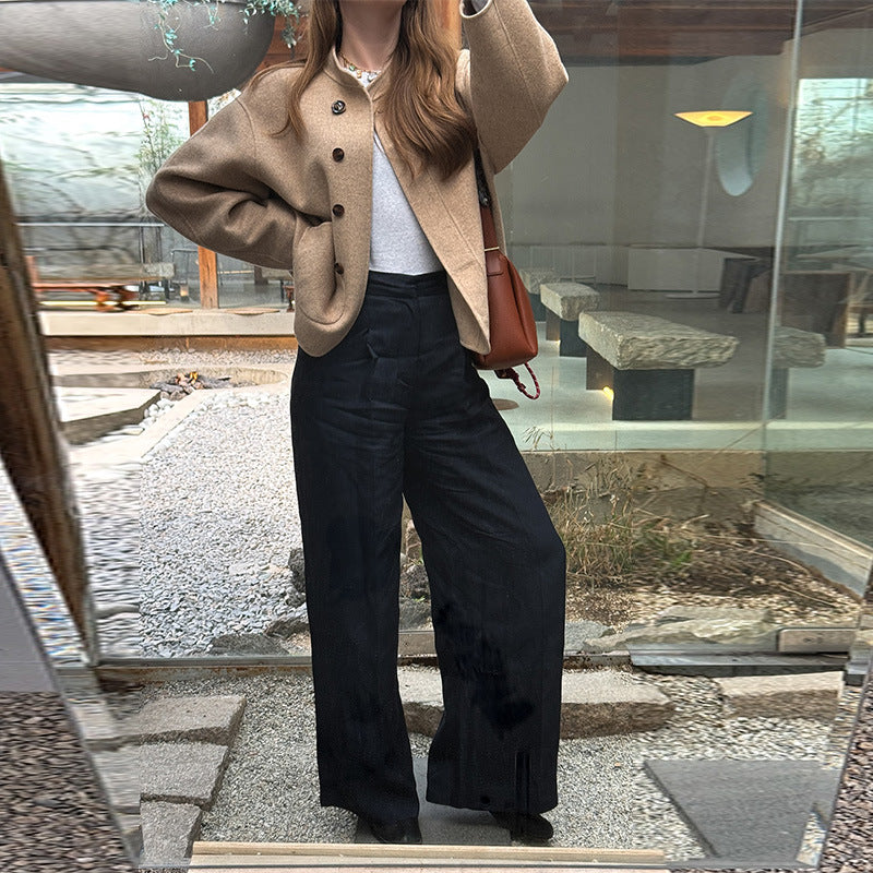 Damen Zeitlose Wolljacke im minimalistischen Design Drune