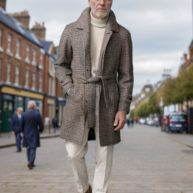 Herren modischer Trenchcoat mit praktischen Taschen und modernem Schnitt Drune