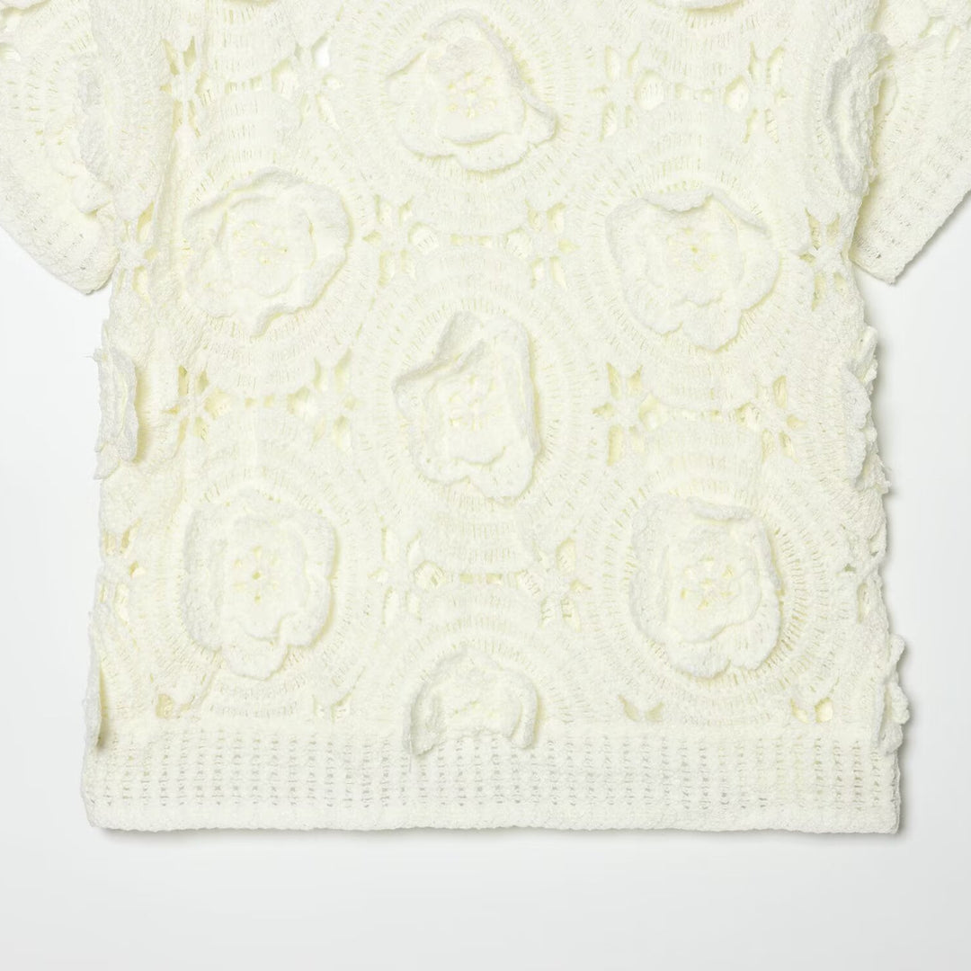 Damen Strickoberteil mit floralem Strukturmuster Drune