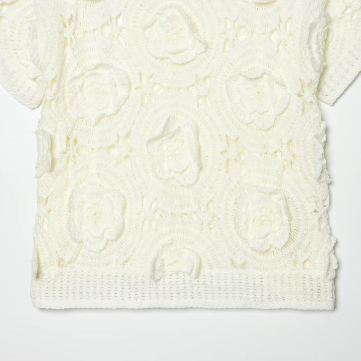 Damen Strickoberteil mit floralem Strukturmuster Drune