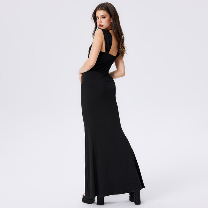 Damen elegantes Maxikleid mit raffiniertem Wickeloberteil und schmeichelndem Schnitt Drune