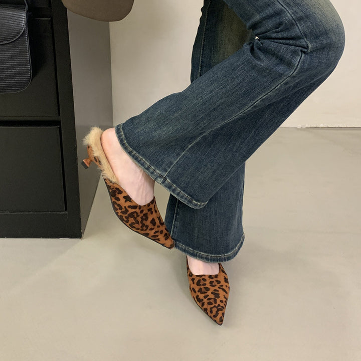Damen Spitzen-Mules mit luxuriösem Fellfutter und elegantem Design Drune