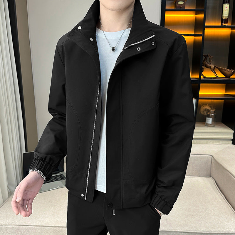 Herren Urbaner Kurzblouson mit Stehkragen, winddichter Futterlage und elastischen Bündchen Drune