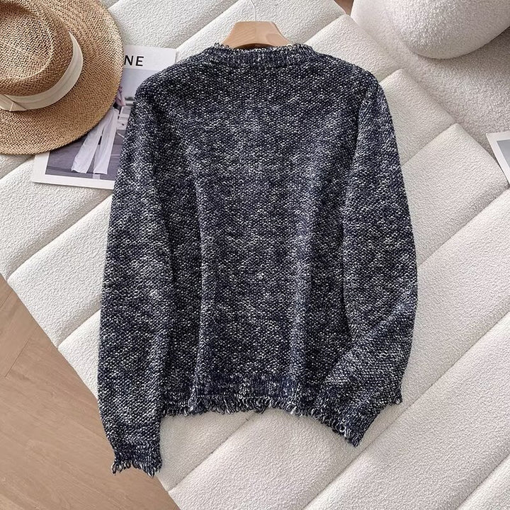 Damen modische Strickjacke mit Knopfleiste und praktischen Taschen Drune