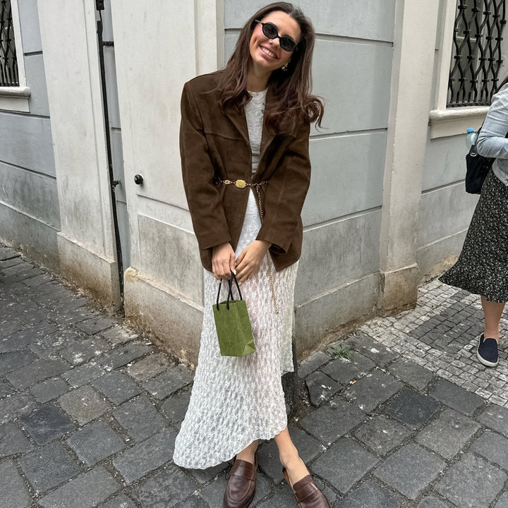 Damen Suede-Jacke im modernen Oversized-Stil Drune