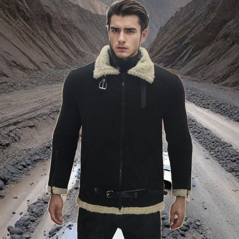 Herren luxuriöse Lammfelljacke Drune