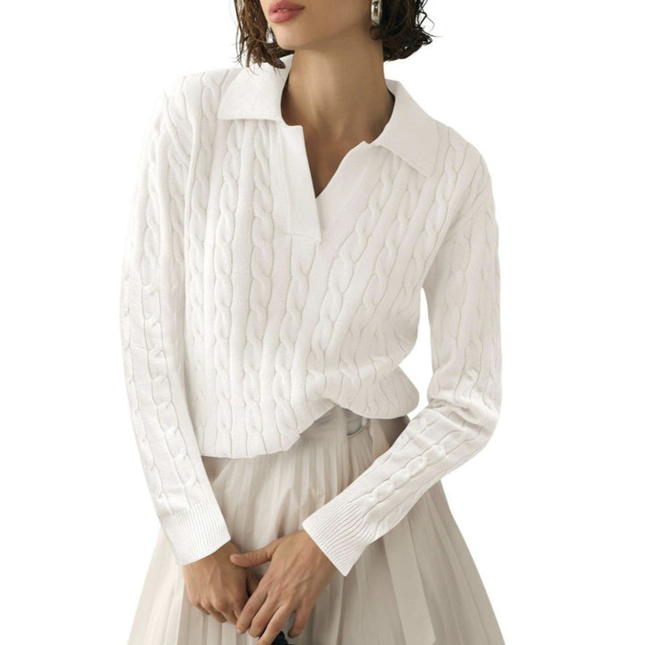 Damen Poloshirt mit Strickmuster und kontrastierenden Akzenten Drune