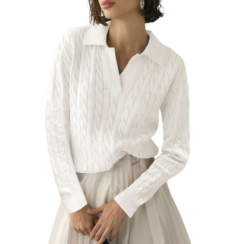 Damen Poloshirt mit Strickmuster und kontrastierenden Akzenten Drune