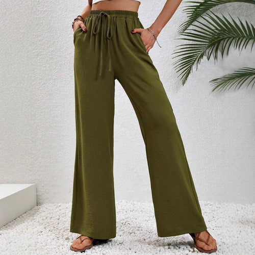 Damen Weite, bequeme Lounge-Hose mit verstellbarem Bund Drune