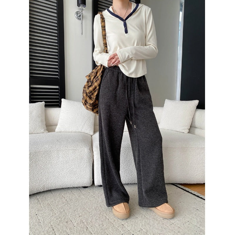 Damen lässige Sweatpants mit elastischem Bund und weitem Bein Drune
