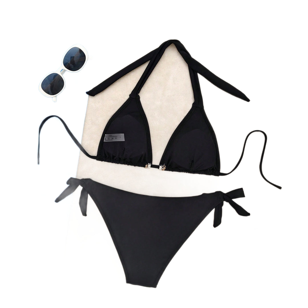 Damen Triangel-Bikini mit dekorativen Muscheln und Spitze Drune