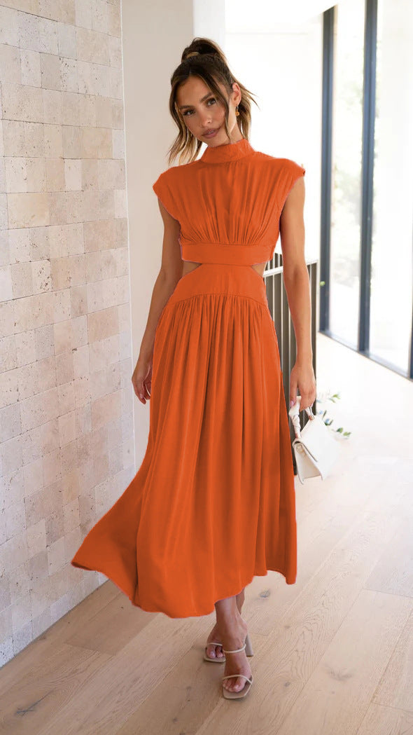 Damen Maxikleid mit eleganter Drapierung und modischen Cut-Out-Details Drune
