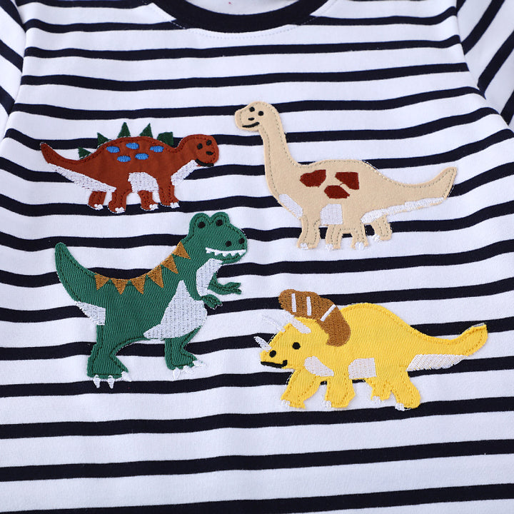 Jungen T-Shirt mit bunten Dinosaurier-Applikationen Drune