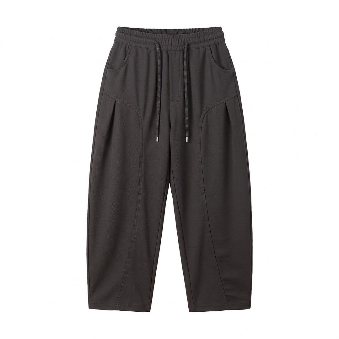 Damen Relaxed-Cropped Jogpant mit Tunnelzug, seitlichen Falten und Eingrifftaschen Drune